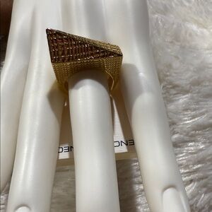 French Connection Gold-Tone Textured Ring